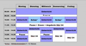 Zeitschema Ganztag am Querkamp 2014/15